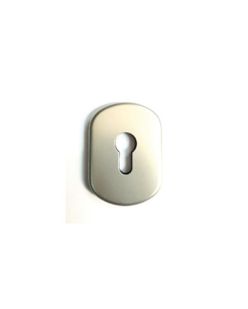 Mostrina foro cilindro per porta blindata anodizzato argento