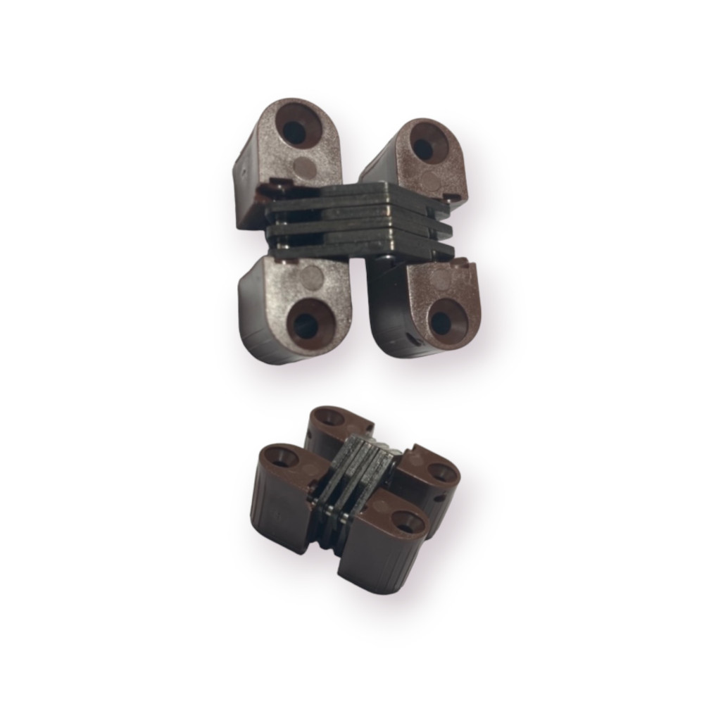 Cerniera Ceam invisibile in nylon marrone con snodo incasso mm. 30x11